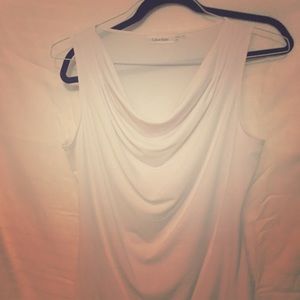 Calvin Klein white drape top